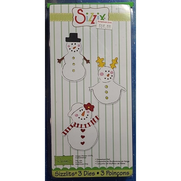 Sizzix Sizzlits SNOWMAN SET 655525 3 DIES VERY CUTE! - Picture 1 of 2